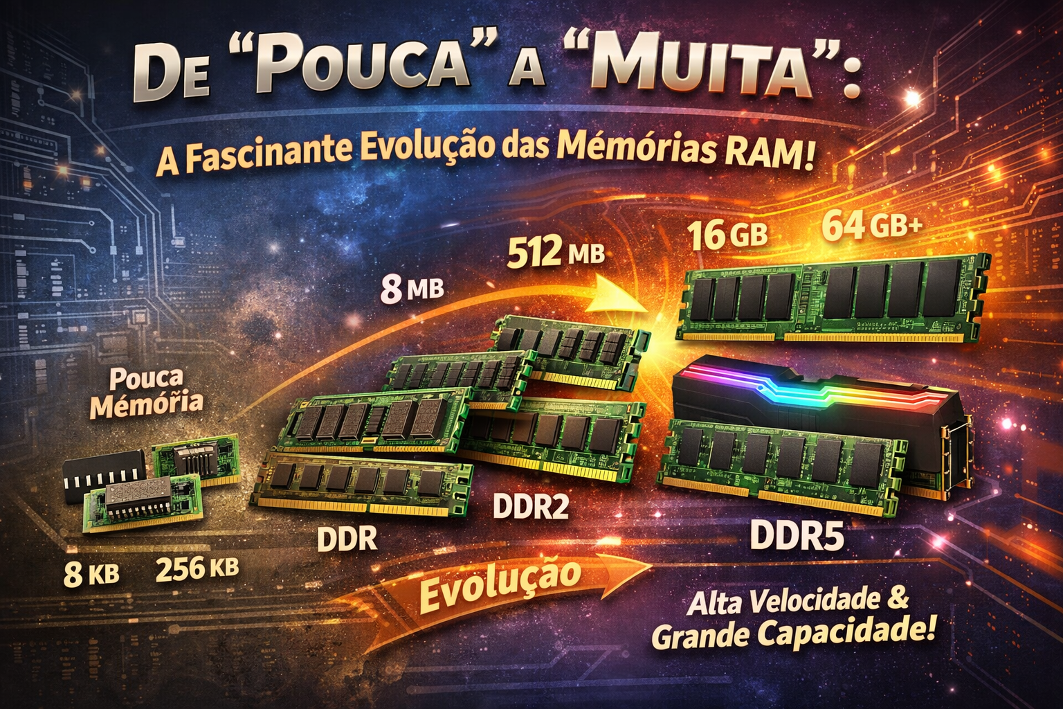 De “Pouca” a “Muita”: A Fascinante Evolução das Memórias RAM!