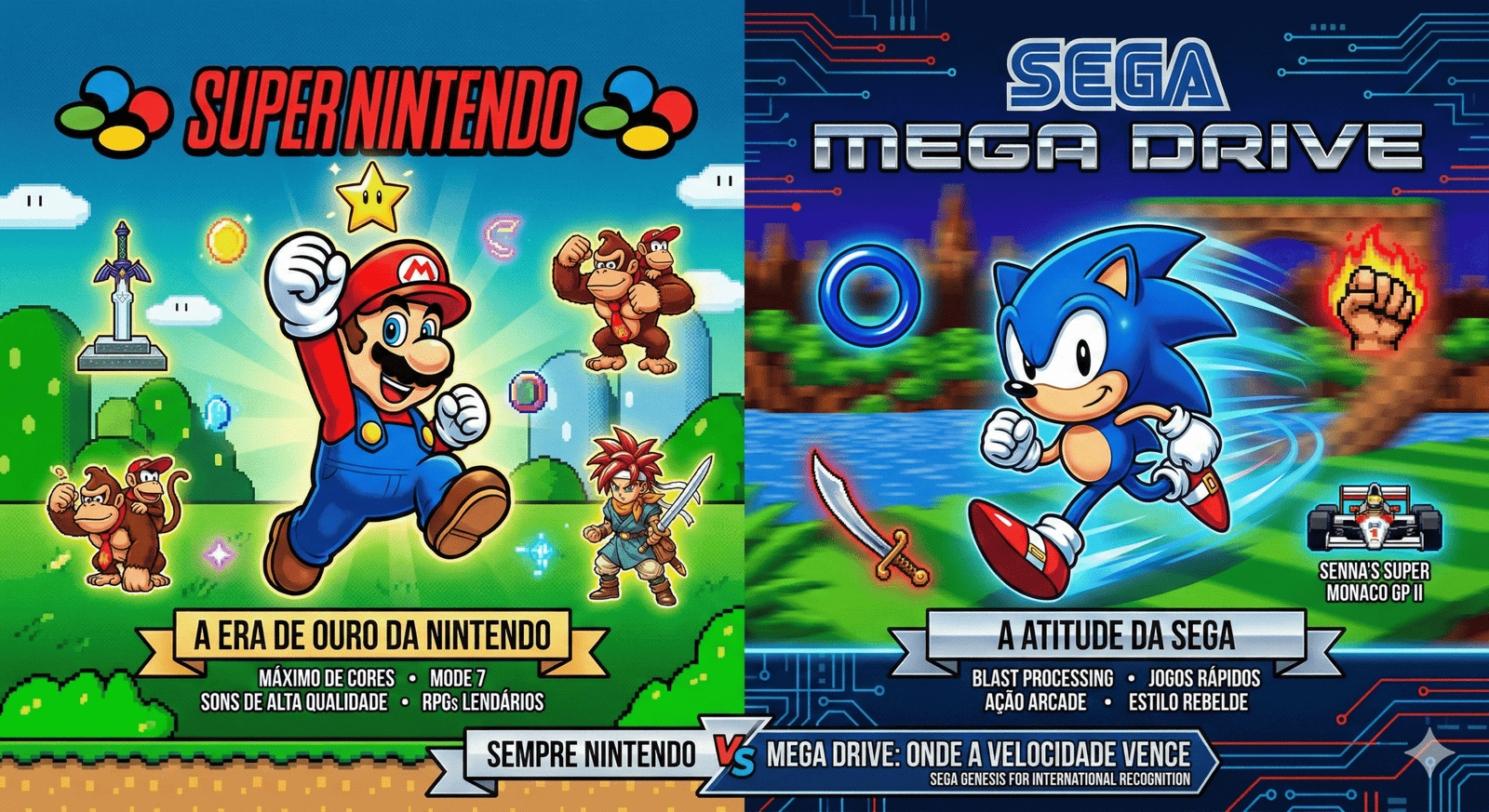 Super Nintendo vs. Sega: A Guerra dos Consoles