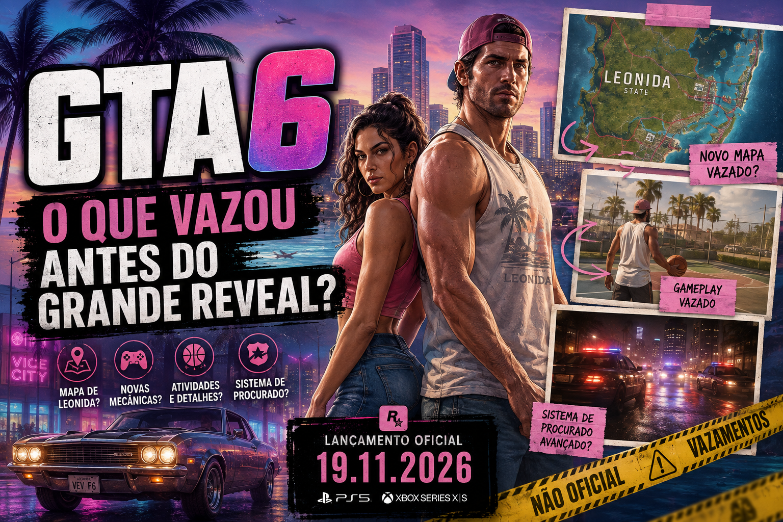 GTA 6: novos vazamentos agitam a internet dias antes da grande apresentação da Rockstar