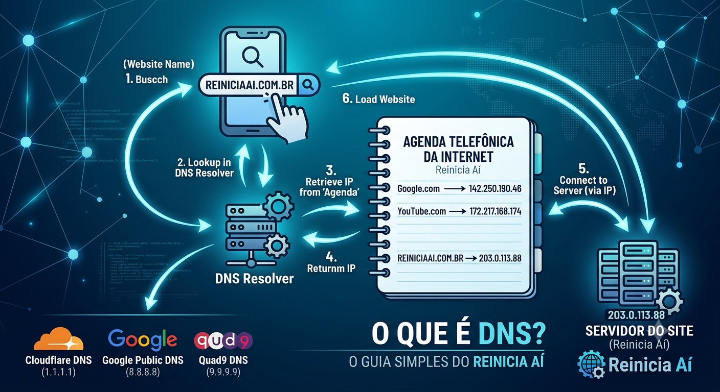 O que é DNS? O guia simples para entender a “Agenda Telefônica” da Internet